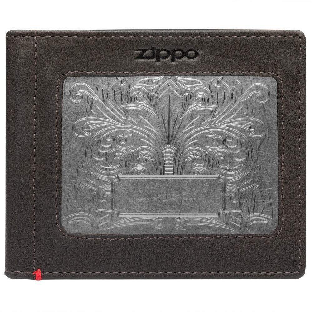 1932 Mocha ID Window Wallet- Fandango Metal Plate Design